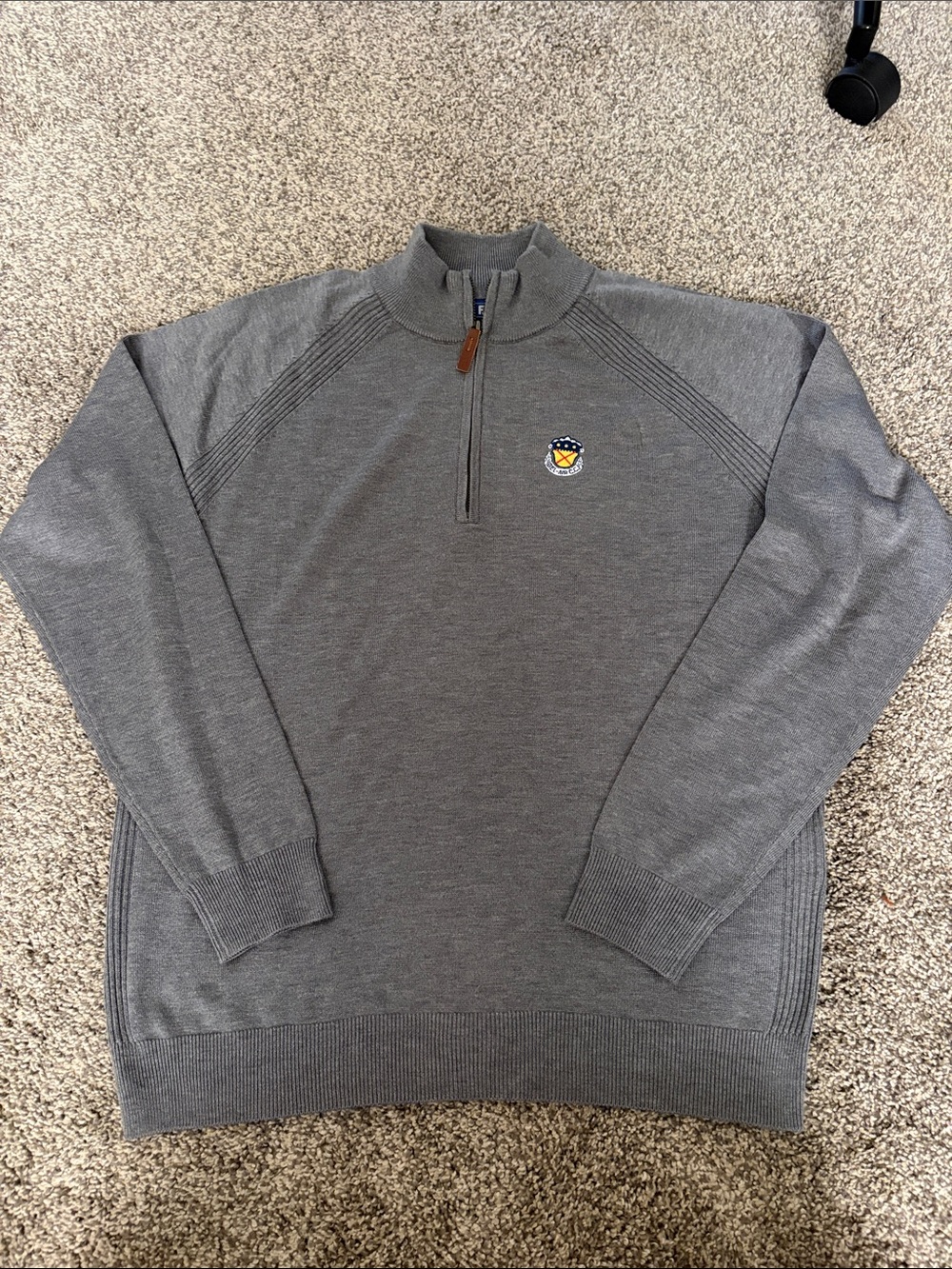 FootJoy Men's Gray Quarter-Zip Sweater with Bel Air Country Club Logo